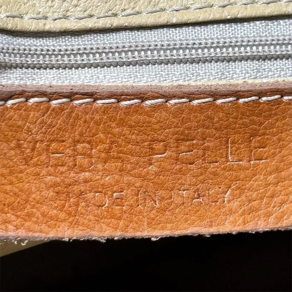 Vera Pelle Tan Leather Tote Bag